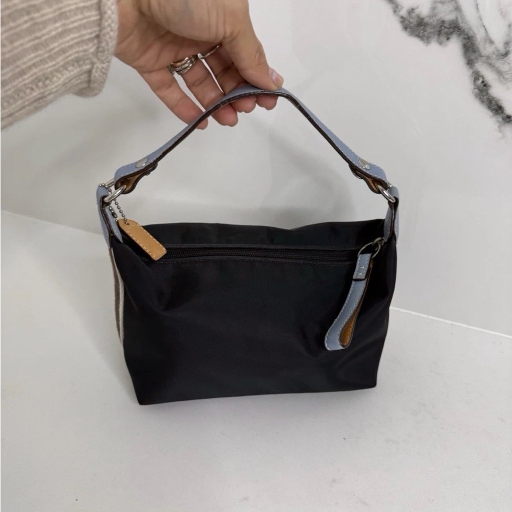 COACH Y2K MINI Black&Blue Handbag, w/dust bag, minimalist, EUC🖤🩵